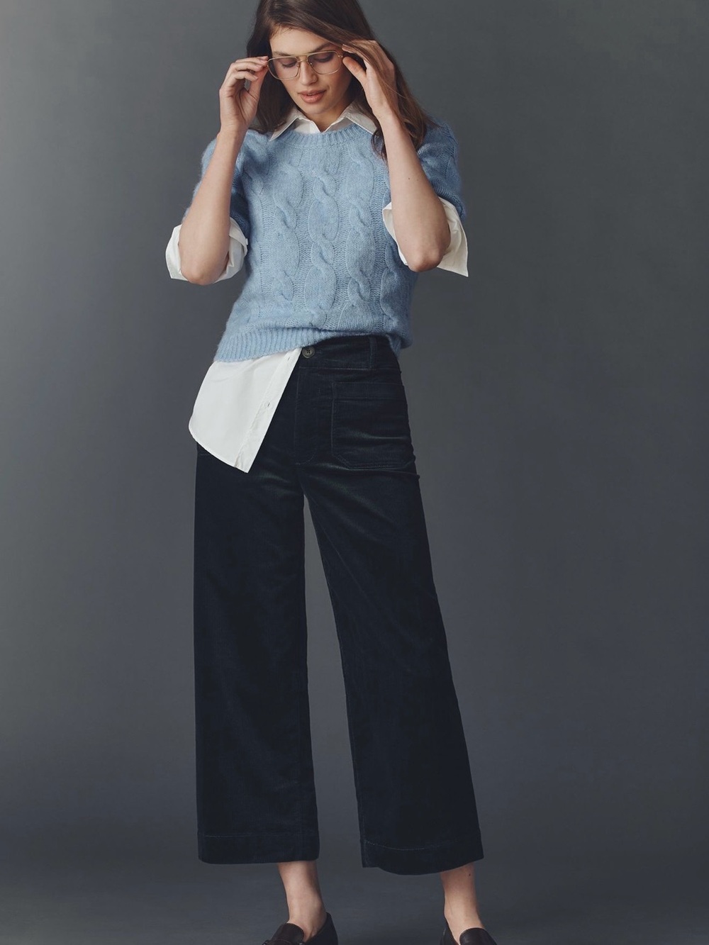 Anthropologie The Colette Corduroy Crop Wide Leg Pants Size 32